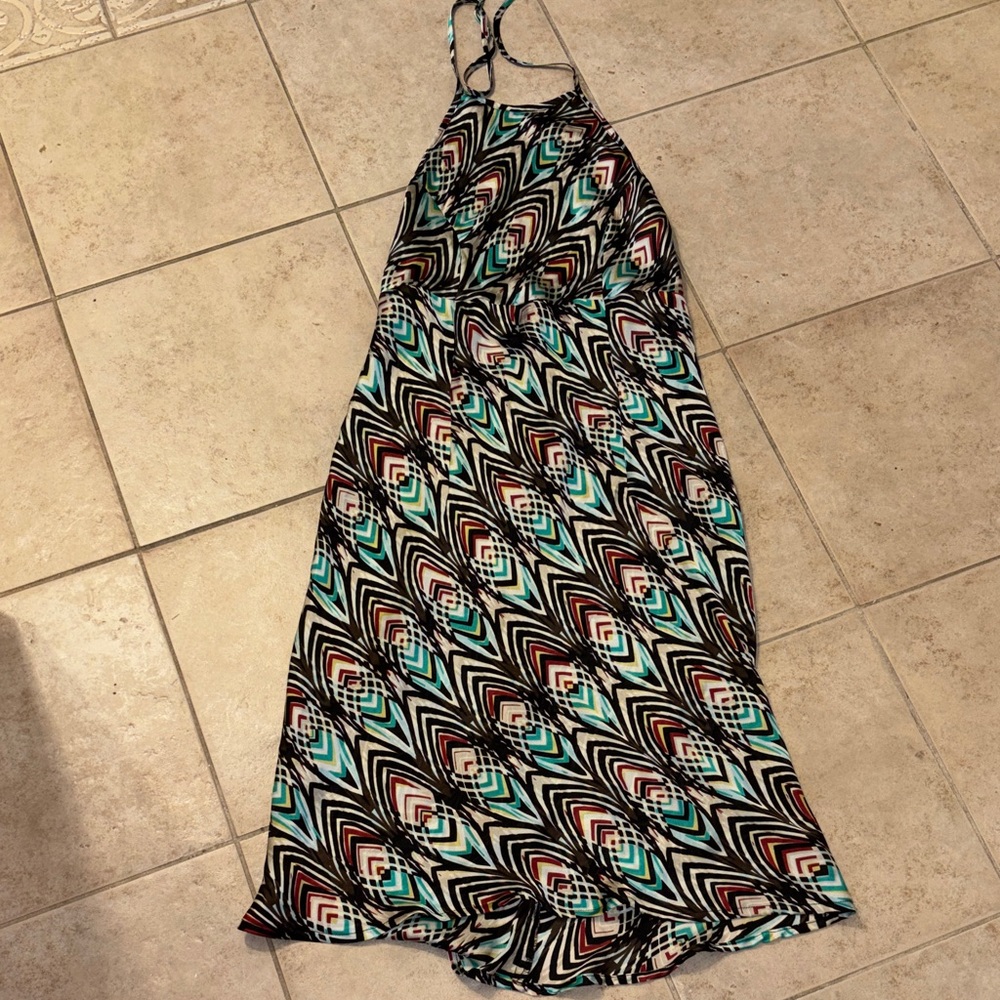 Vibrant Geometric Patterned Midi Dress